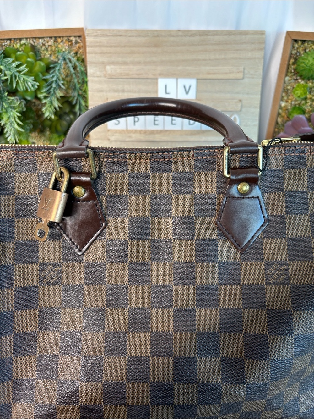 Authentic Louis Vuitton Brown Damier Ebene Speedy 30 Fair Condition - Picture 8 of 17